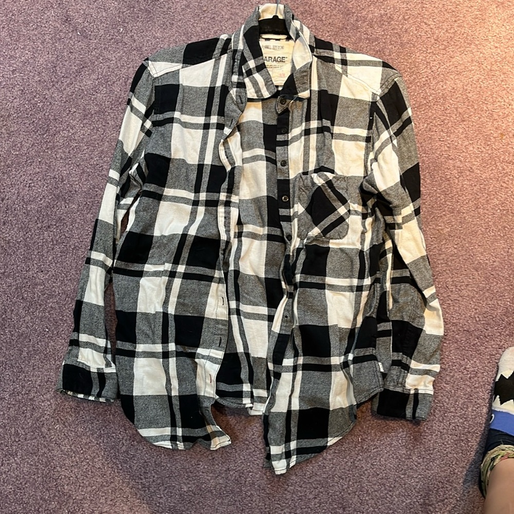 black and white flannel